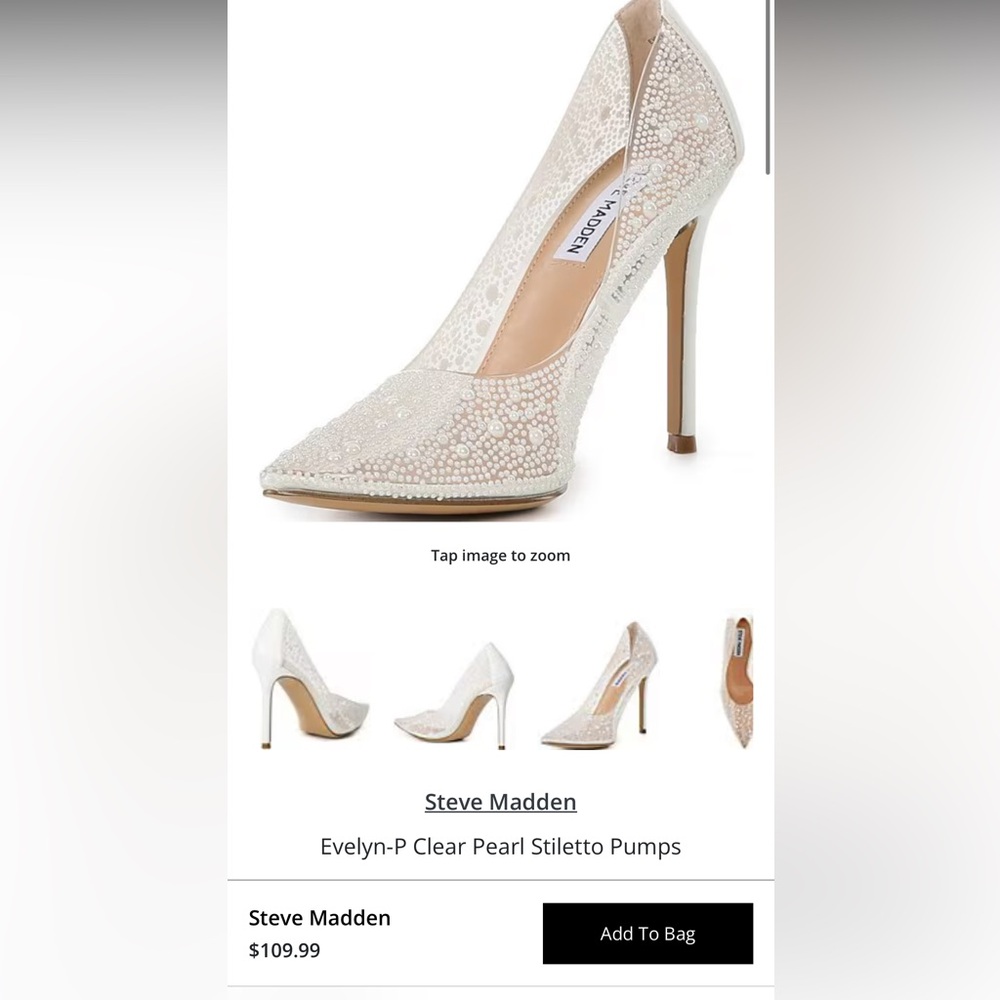 Steve Madden Clear Pearl Heels